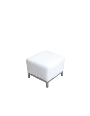 White Vinyl Ottoman