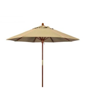 Tan Market Umbrella and Base