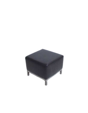 Black Vinyl Ottoman