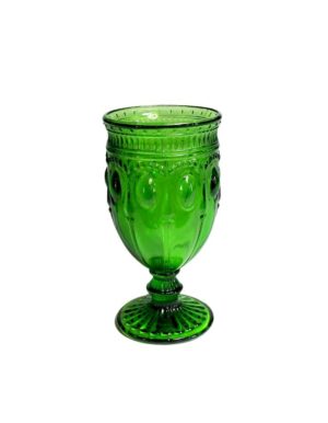 12 oz Green Carousel Goblet