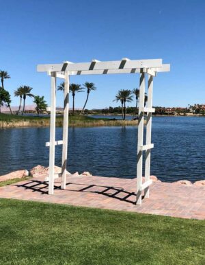 Distressed White Vineyard Arch