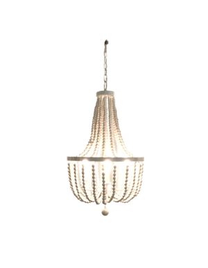 White Beaded Empire Chandelier