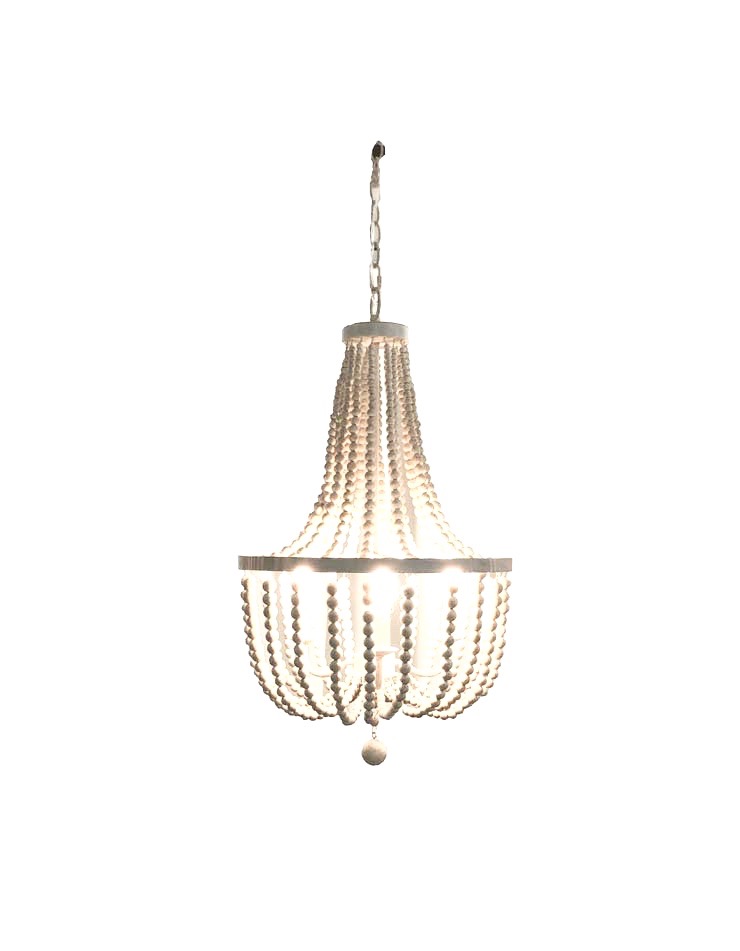 White Beaded Empire Chandelier