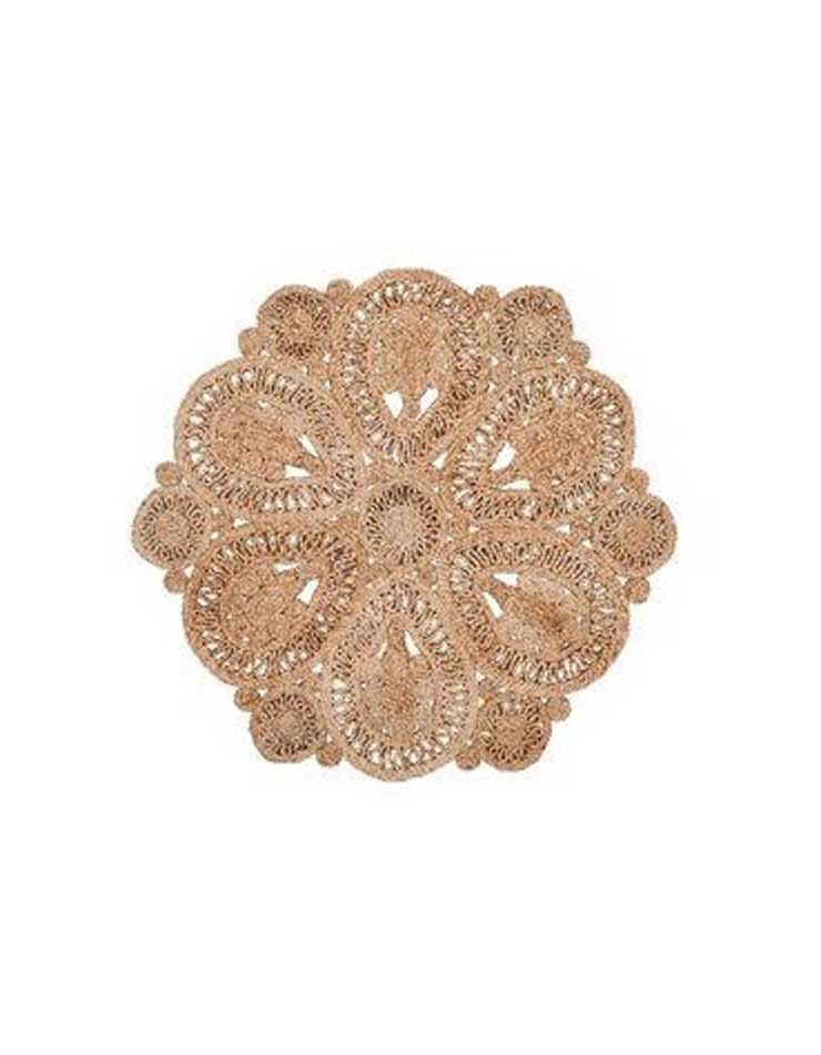 Round Flower Petal Jute Rug - 6.5'