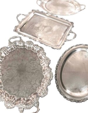 Assorted Vintage Heavy Silver Trays