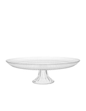 Clear Beaded Glass Cake Stand