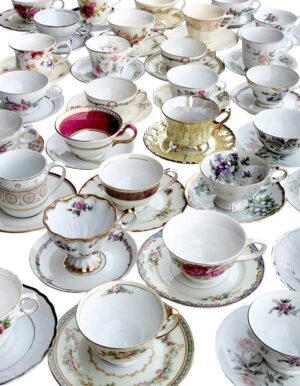 Assorted Vintage Teacups & Saucers