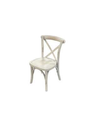 Child's Distressed White Cross Back Chair
