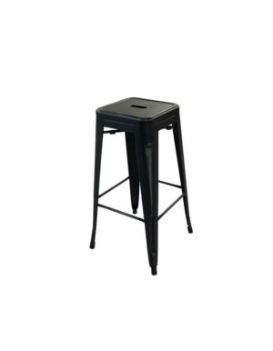 Distressed Black Pub Bar Stool