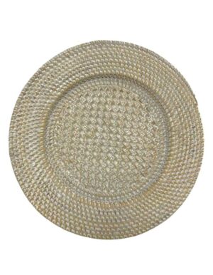 Whitewash Rattan Charger