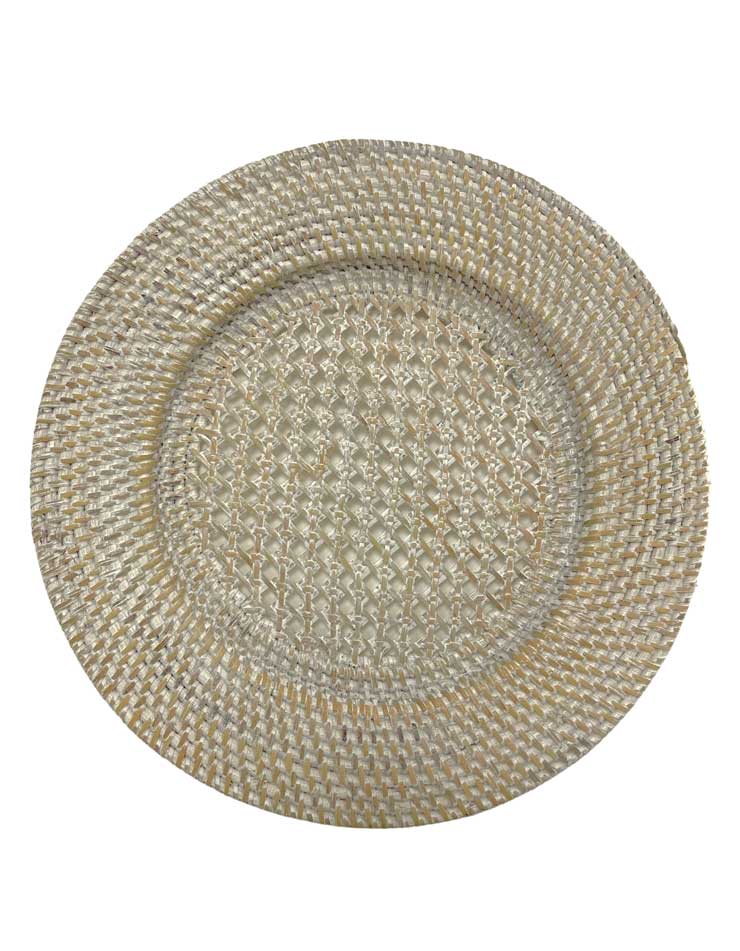 Whitewash Rattan Charger