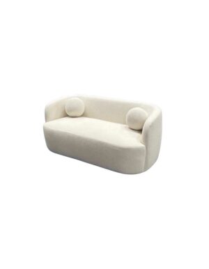 White Boucle Giorgio Loveseat