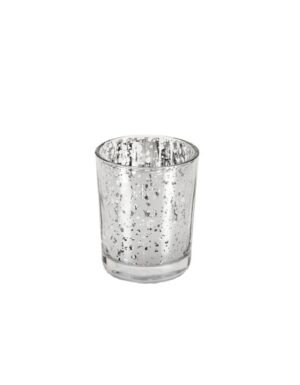 Speckled Mercury Silver Votive, 2.25" x 2.75